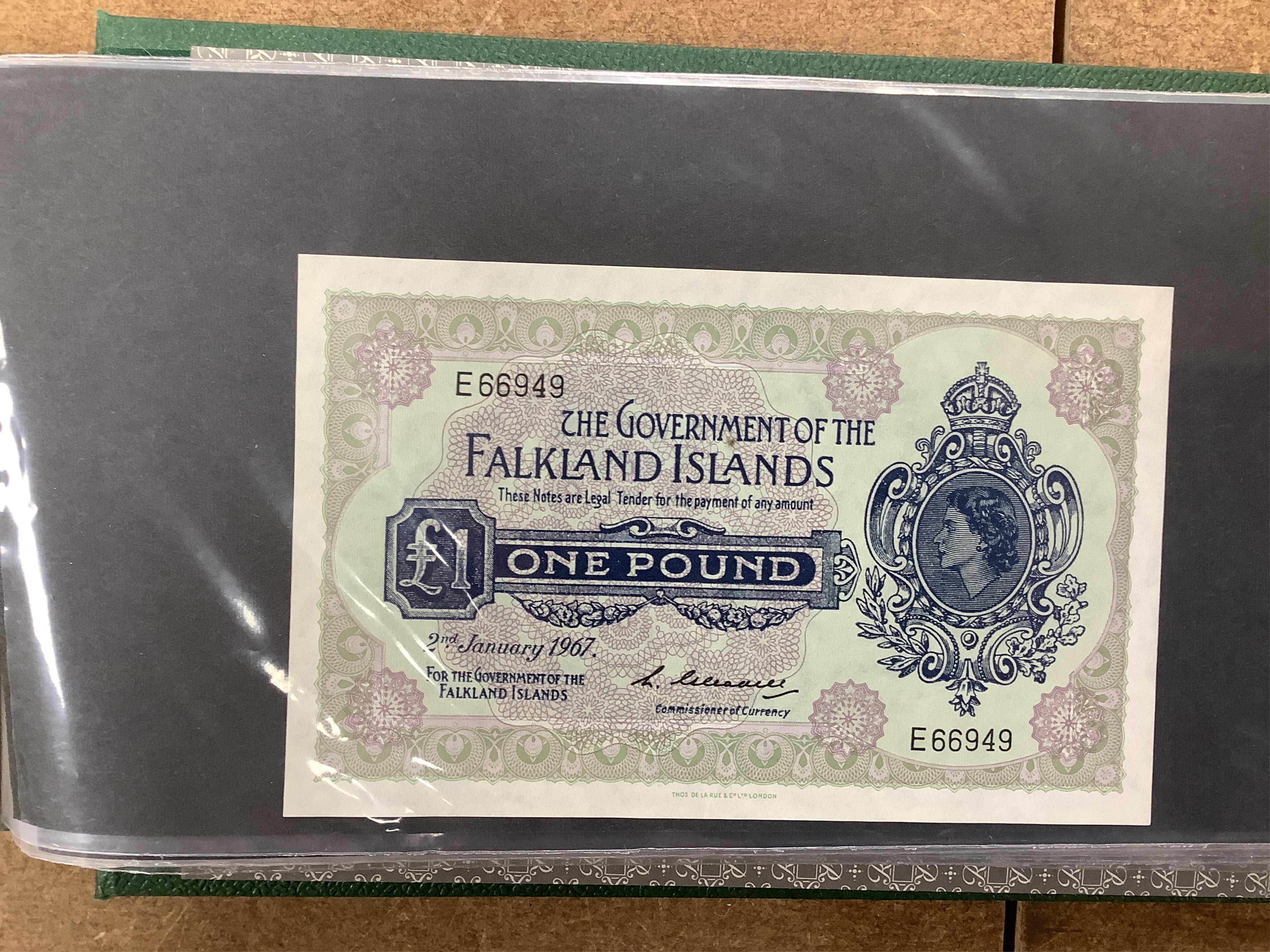 A large collection of World Banknotes, in five albums, to include Central Bank of China Republic period banknotes, UK, George V to QEII, mostly mint unused